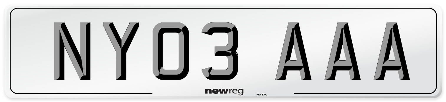 NY03 AAA Number Plate from New Reg